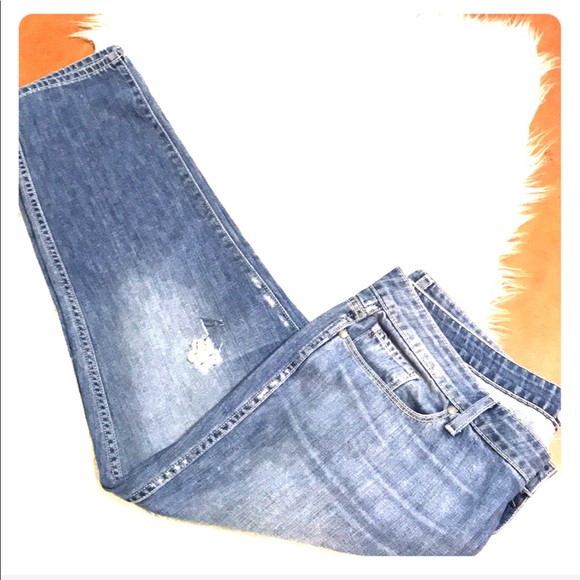 Paige Jimmy Jimmy Crop Distressed Jeans Size 32 - Picture 5 of 10